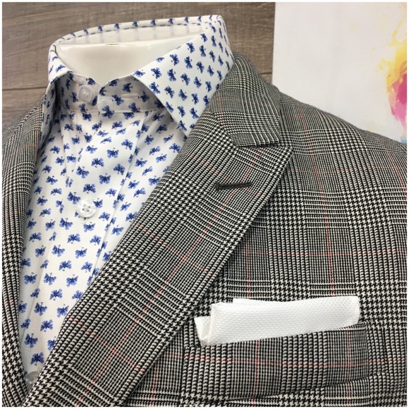 CALVIN KLEIN Mens Double Breasted Blazer Sport Coat Jacket Size‎ 42L Suit ITALY - Picture 2 of 12